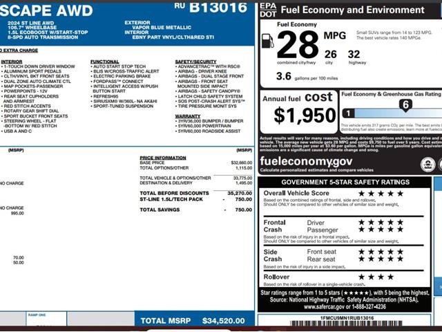 Certified 2024 Ford Escape ST-Line w/ Tech Pack #1 AWD/4WD image 5