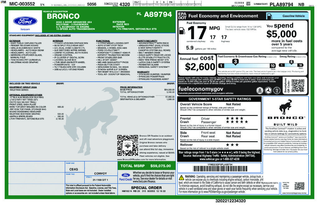 Certified 2023 Ford Bronco Wildtrak AWD/4WD image 2