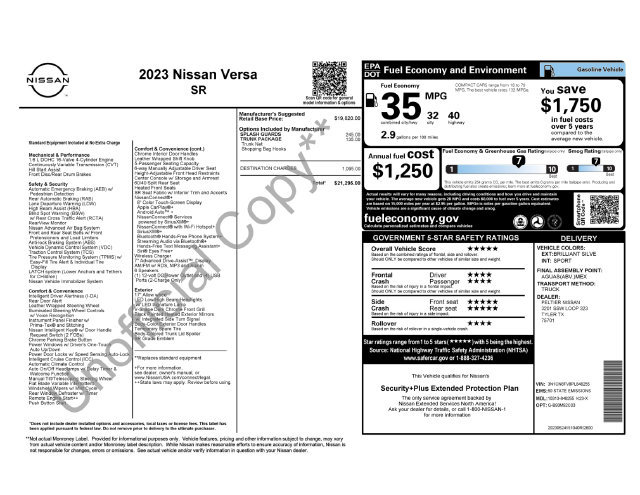 Used 2023 Nissan Versa SR w/ Trunk Package FWD image 34