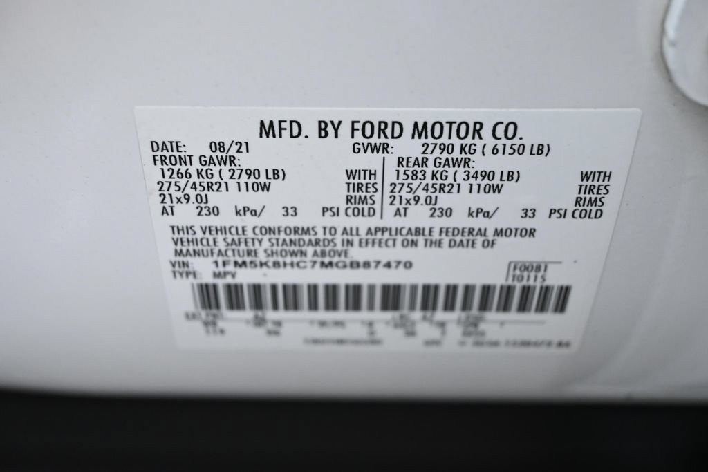 Certified 2021 Ford Explorer Platinum w/ Equipment Group 601A AWD/4WD image 48