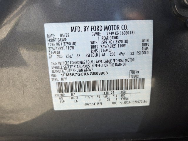 Certified 2022 Ford Explorer ST w/ Equipment Group 401A RWD image 21