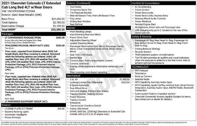 Used 2021 Chevrolet Colorado LT w/ LT Convenience Package AWD/4WD image 4