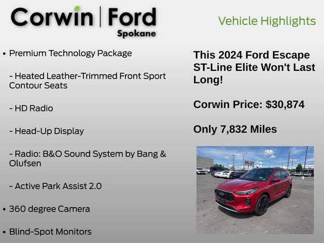 Certified 2024 Ford Escape ST-Line Elite w/ Premium Technology Package AWD/4WD image 6