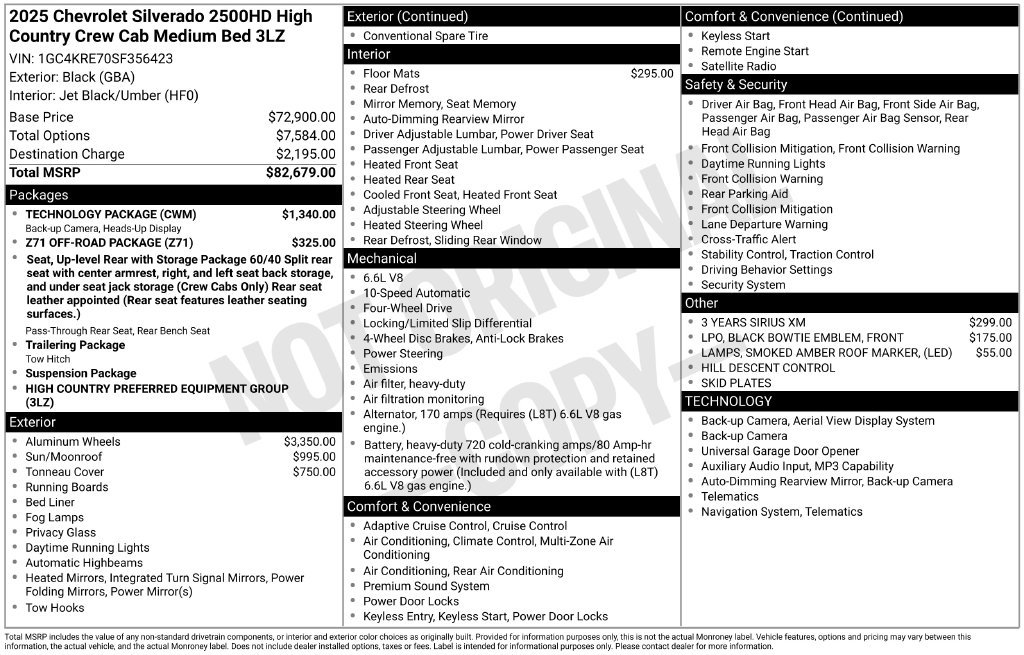 Used 2025 Chevrolet Silverado 2500 High Country w/ Technology Package AWD/4WD image 20