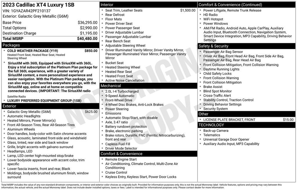 Used 2023 Cadillac XT4 Luxury w/ Cold Weather Package FWD image 34
