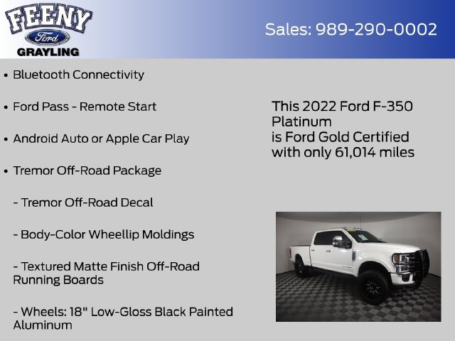 Certified 2022 Ford F350 Platinum w/ Tremor Off-Road Package AWD/4WD image 9