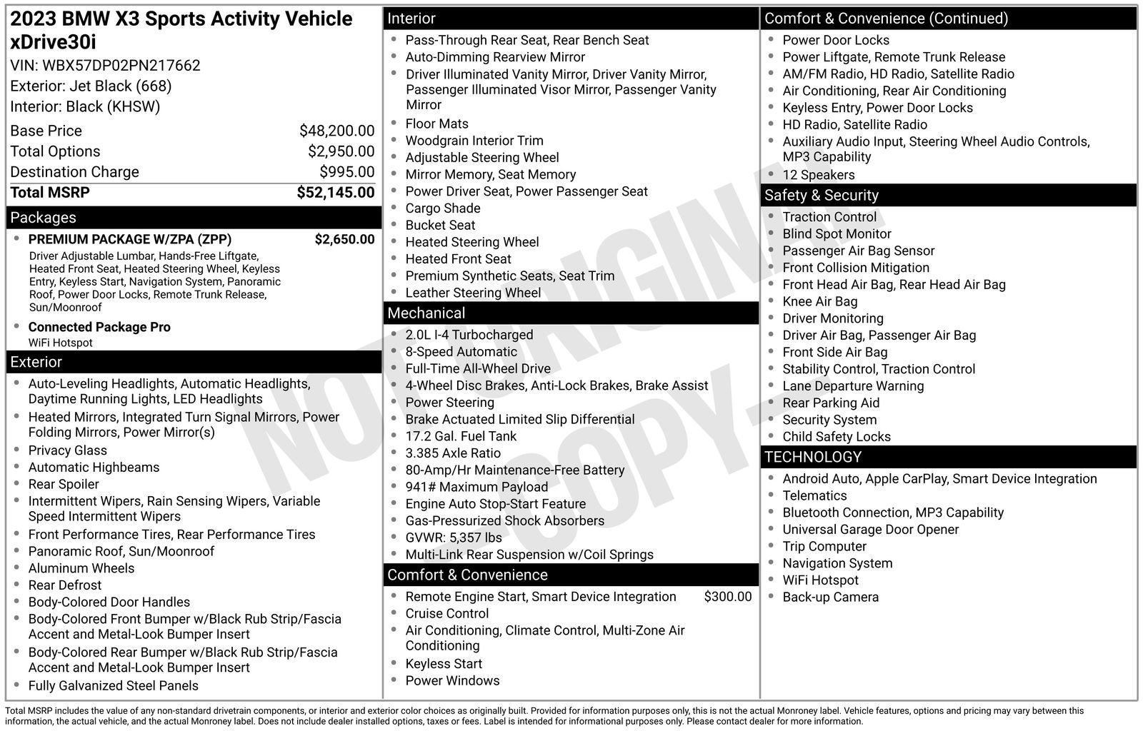 Used 2023 BMW X3 xDrive30i w/ Premium Package w/ZPA AWD/4WD image 5
