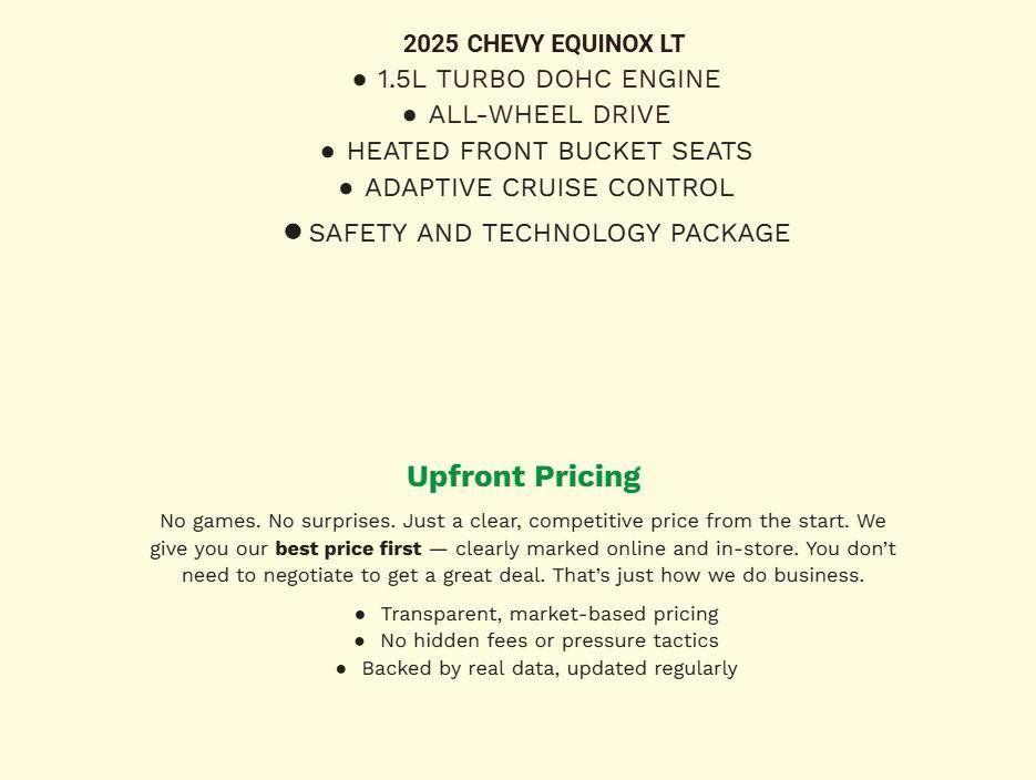 Used 2025 Chevrolet Equinox LT w/ Safety and Technology Package AWD/4WD image 2