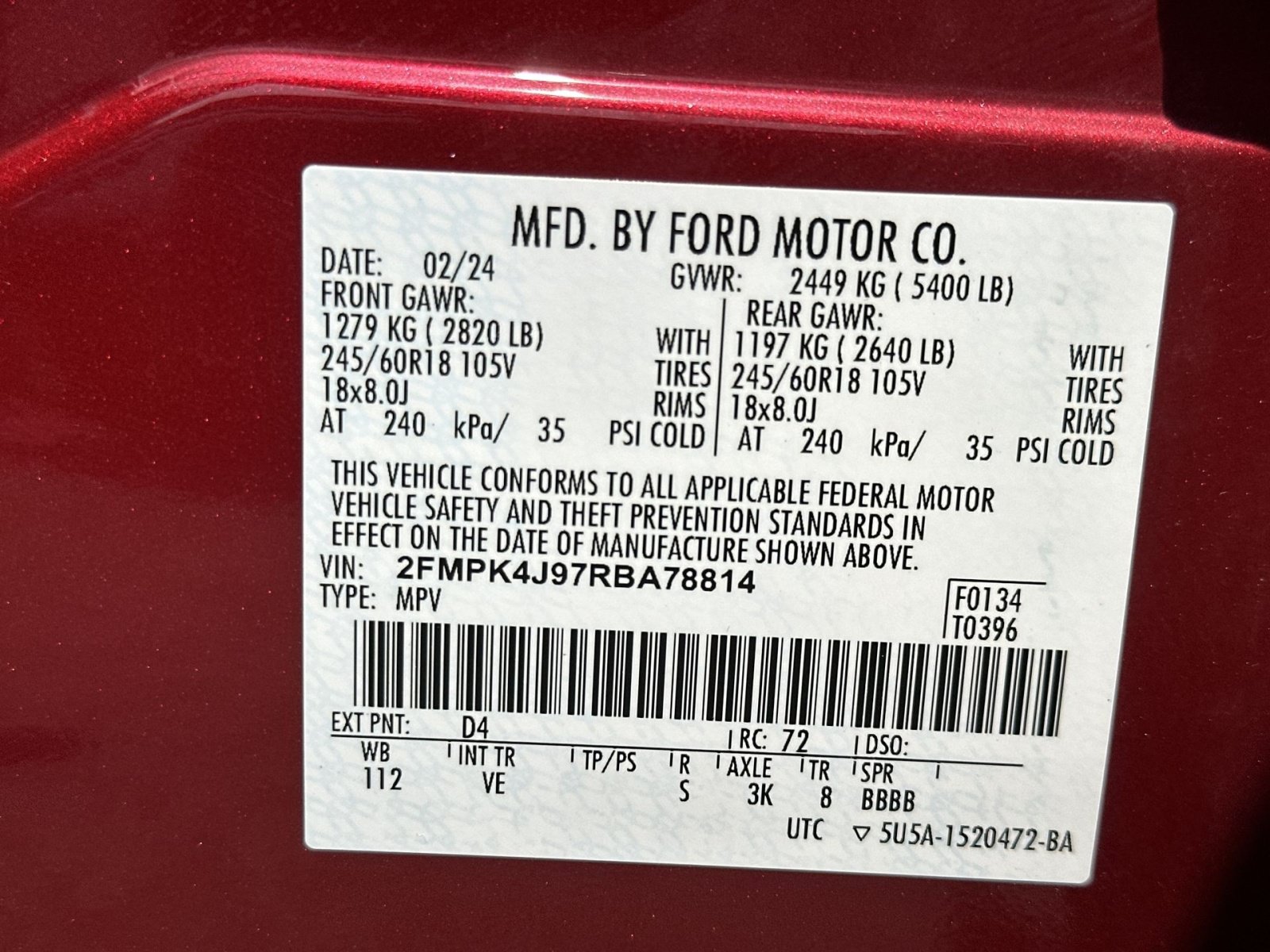 Certified 2024 Ford Edge SEL AWD/4WD image 35