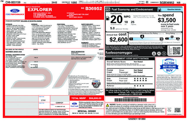 Certified 2025 Ford Explorer ST AWD/4WD image 3