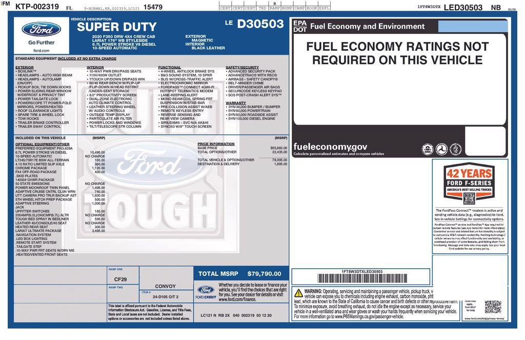 Certified 2020 Ford F350 Lariat w/ Lariat Ultimate Package AWD/4WD image 5