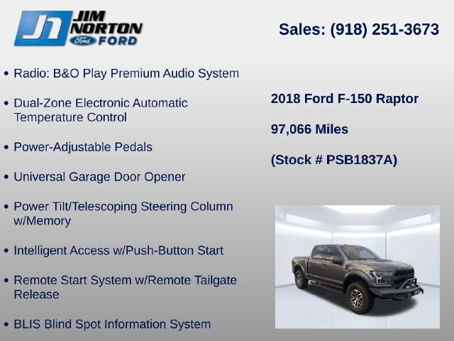 Certified 2018 Ford F150 Raptor w/ Equipment Group 802A Luxury AWD/4WD image 17