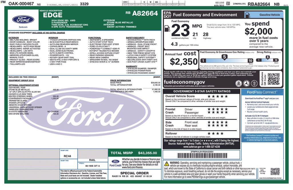 Certified 2024 Ford Edge SEL w/ Convenience Package AWD/4WD image 21