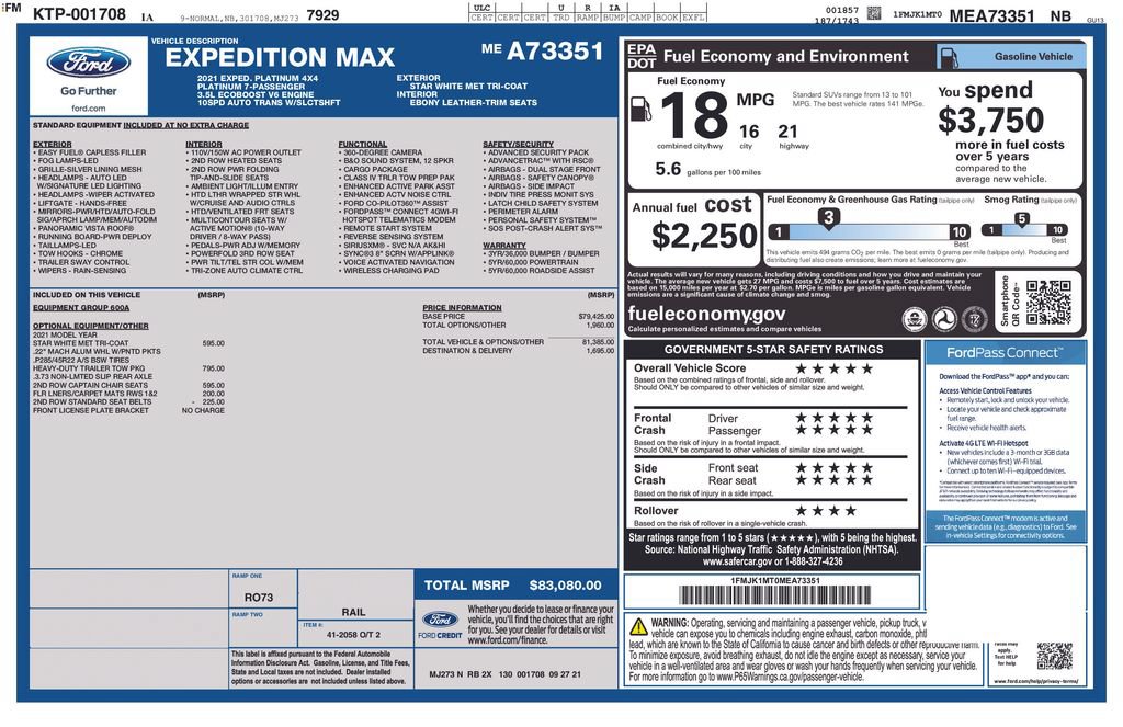 Certified 2021 Ford Expedition Max Platinum AWD/4WD image 23