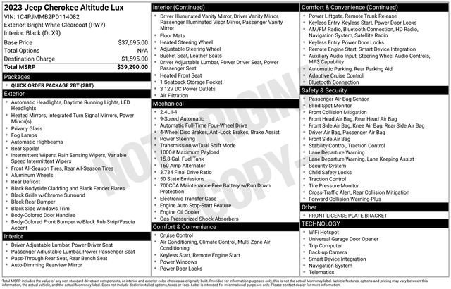 Used 2023 Jeep Cherokee Altitude Lux image 11