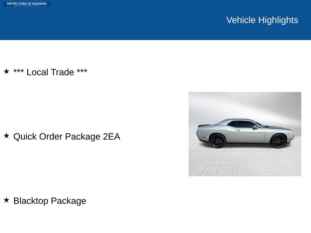 Used 2022 Dodge Challenger SXT w/ Blacktop Package image 2