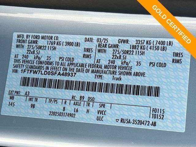 Certified 2025 Ford F150 Platinum w/ Equipment Group 702A High AWD/4WD image 25