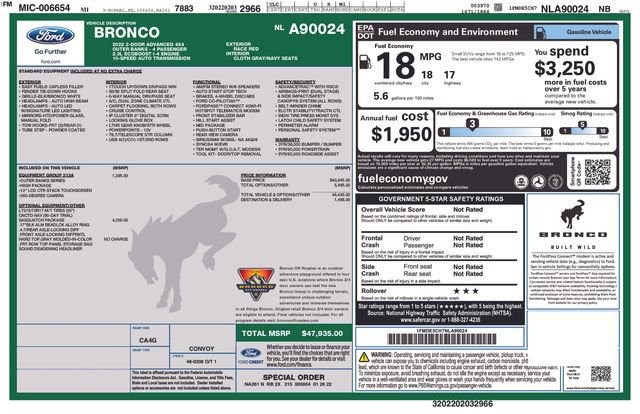 Certified 2022 Ford Bronco Outer Banks w/ Sasquatch Package image 45