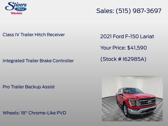 Certified 2021 Ford F150 Lariat w/ Max Trailer Tow Package AWD/4WD image 40