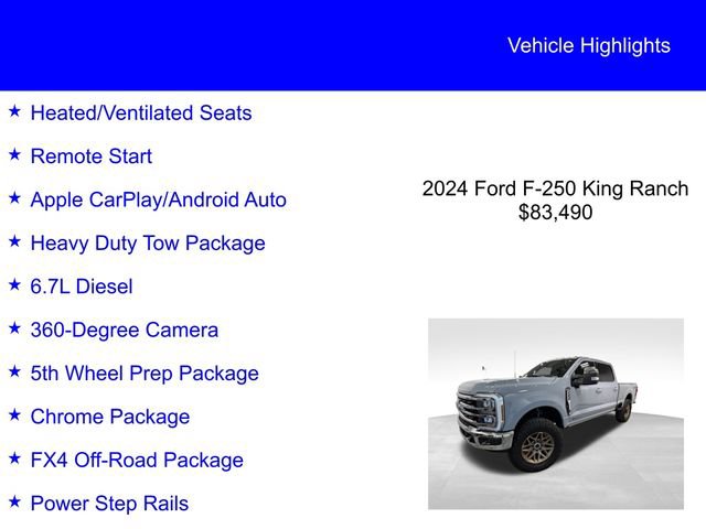 Certified 2024 Ford F250 King Ranch w/ Chrome Package AWD/4WD image 2