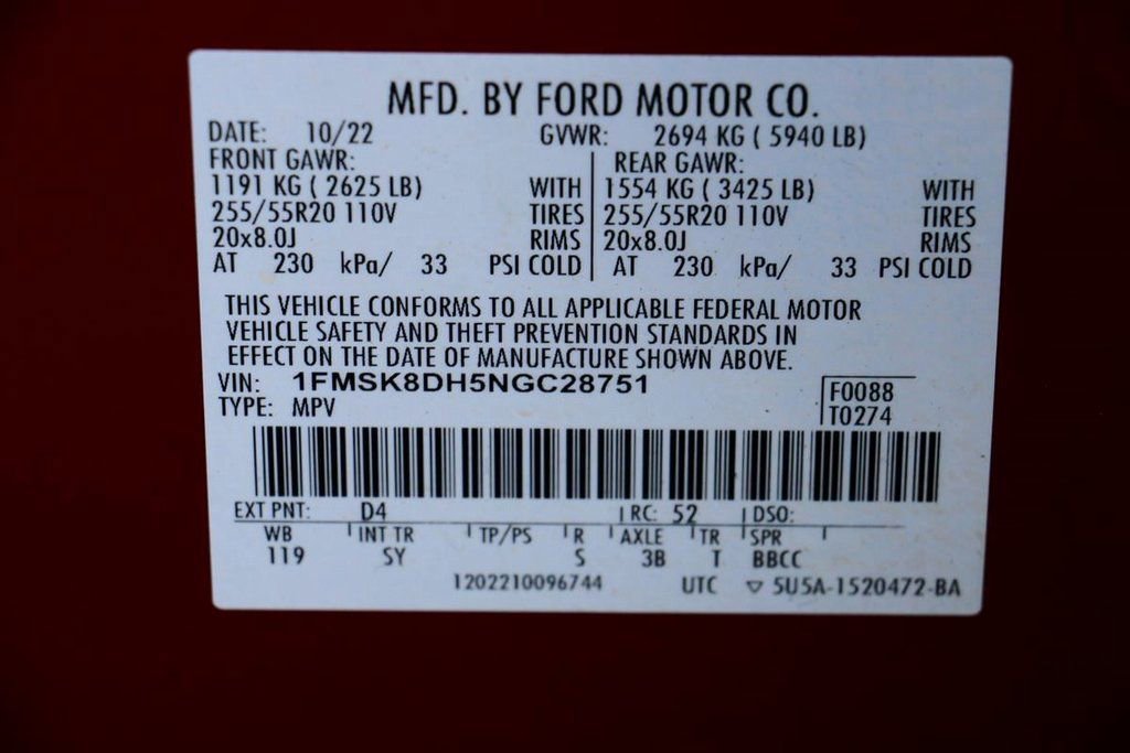 Certified 2022 Ford Explorer XLT w/ Equipment Group 202A image 37
