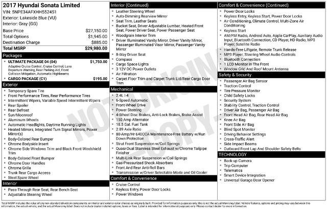 Used 2017 Hyundai Sonata Limited w/ Ultimate Package 04 FWD image 37