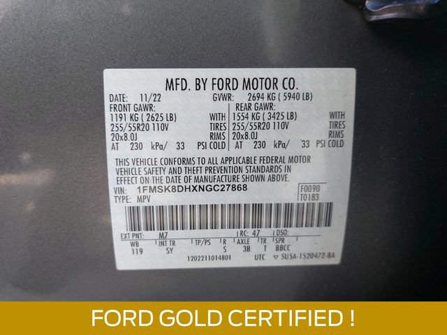 Certified 2022 Ford Explorer XLT w/ Equipment Group 202A AWD/4WD image 33