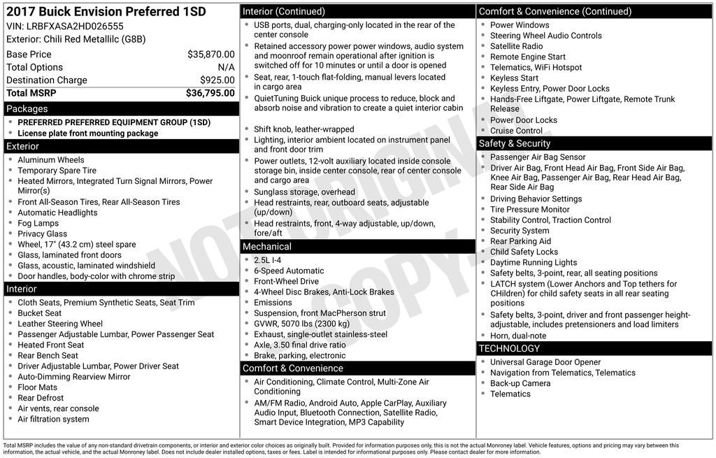 Used 2017 Buick Envision Preferred image 33