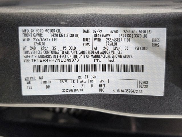 Certified 2022 Ford Ranger Lariat w/ Equipment Group 501A High AWD/4WD image 9