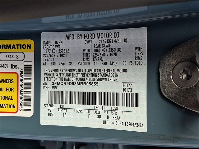 Certified 2021 Ford Bronco Sport Badlands w/ Badlands Package image 27