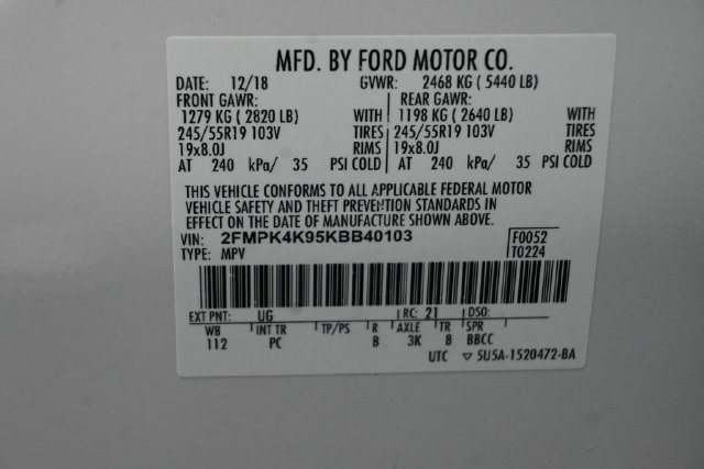Certified 2019 Ford Edge Titanium w/ Equipment Group 301A AWD/4WD image 37