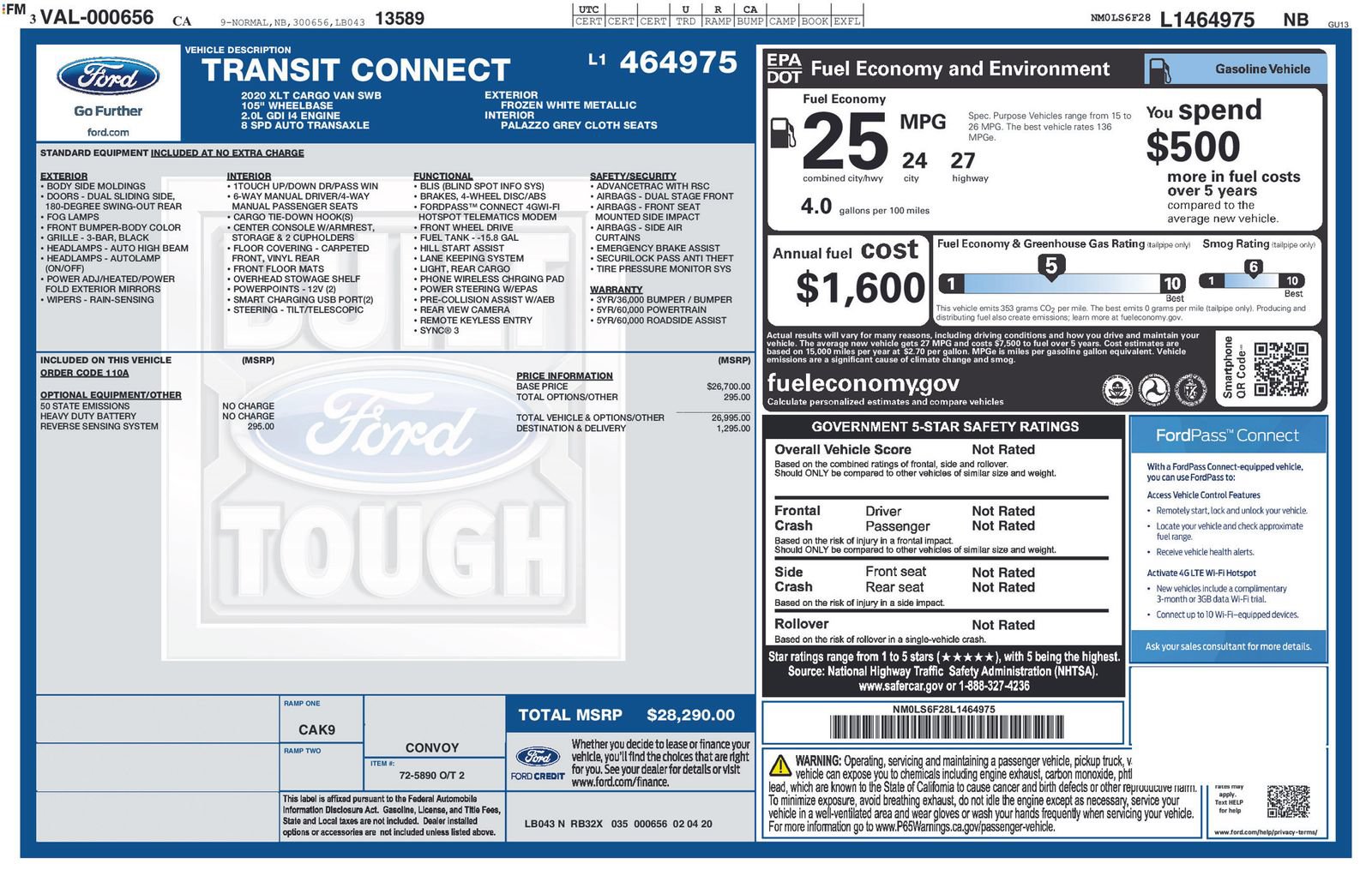 Certified 2020 Ford Transit Connect XLT FWD image 17