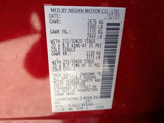 Used 2024 Nissan Pathfinder Platinum w/ Cargo Package FWD image 23