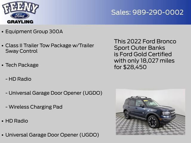 Certified 2022 Ford Bronco Sport Outer Banks w/ Tech Package image 13