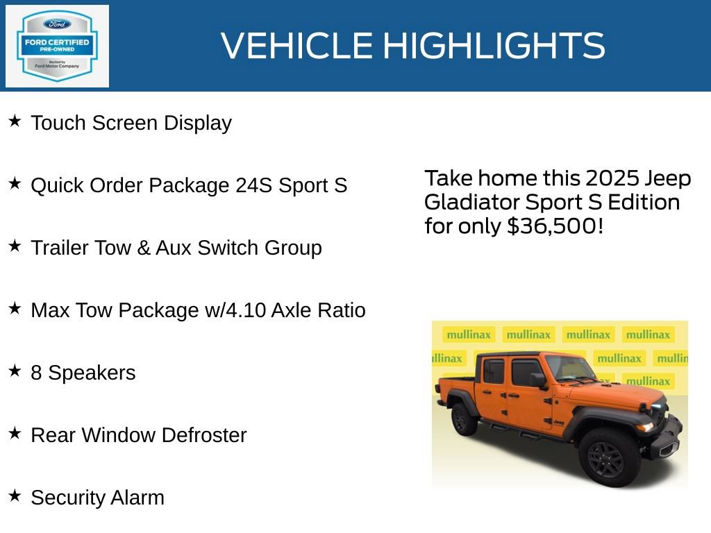 Used 2025 Jeep Gladiator Sport AWD/4WD image 23