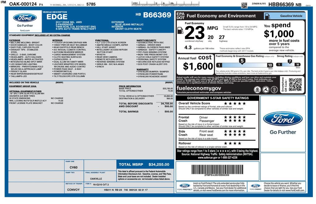 Certified 2017 Ford Edge SEL AWD/4WD image 24