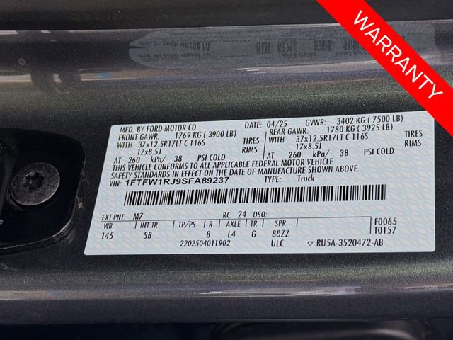 Certified 2025 Ford F150 Raptor w/ Equipment Group 803A Raptor R AWD/4WD image 35
