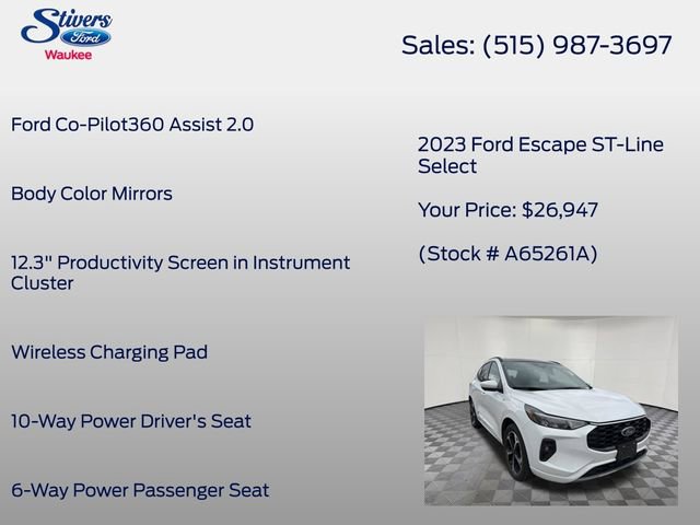 Certified 2023 Ford Escape ST-Line Select w/ Tech Pack #2 image 29