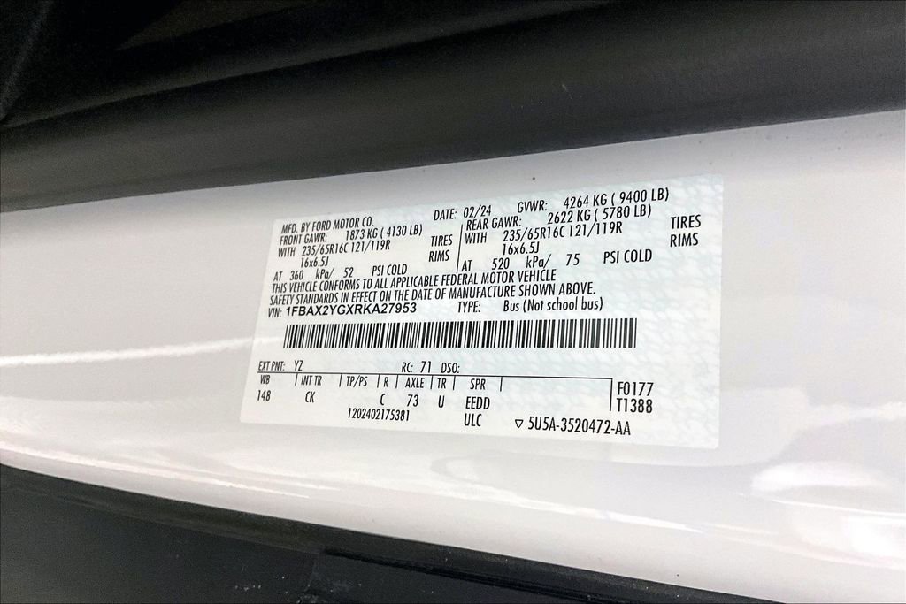 Certified 2024 Ford Transit 350 XLT RWD image 26