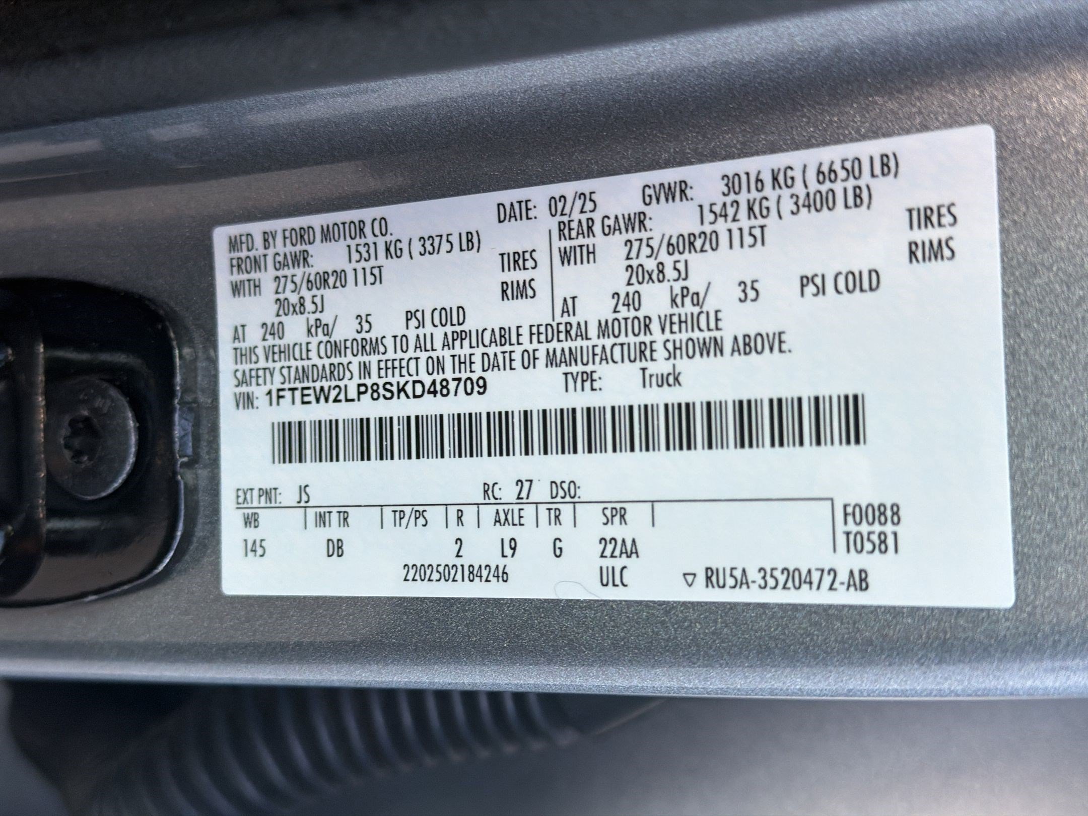 Certified 2025 Ford F150 STX w/ Equipment Group 200A AWD/4WD image 23