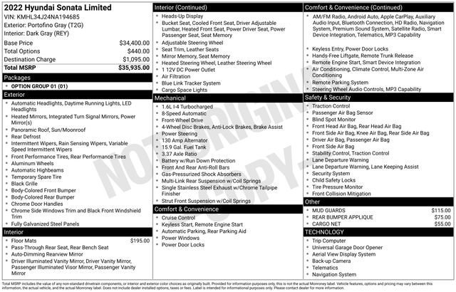 Used 2022 Hyundai Sonata Limited image 18