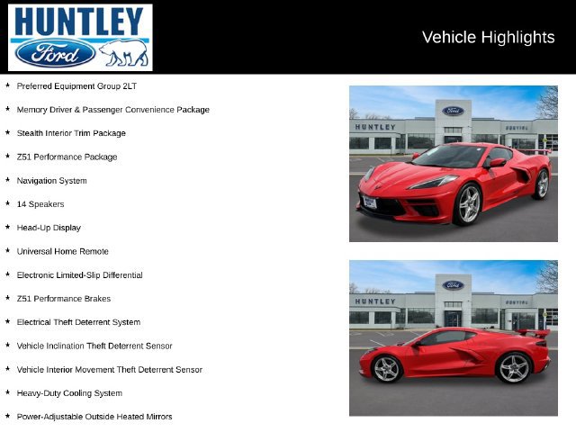 Used 2023 Chevrolet Corvette Stingray Preferred Cpe w/ Z51 Performance Package RWD image 2