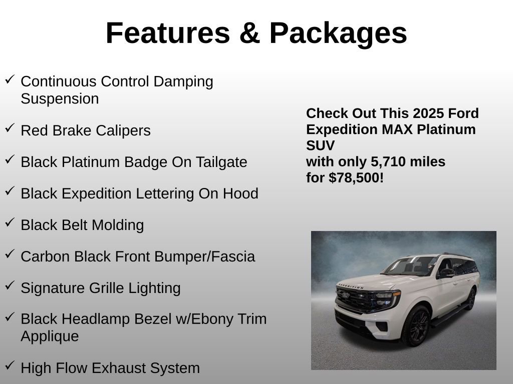 Certified 2025 Ford Expedition Max Platinum w/ Stealth Performance Package AWD/4WD image 8