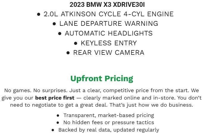 Used 2023 BMW X3 xDrive30i AWD/4WD image 2