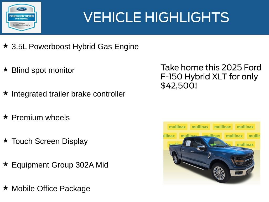 Certified 2025 Ford F150 XLT w/ Equipment Group 302A MID AWD/4WD image 22