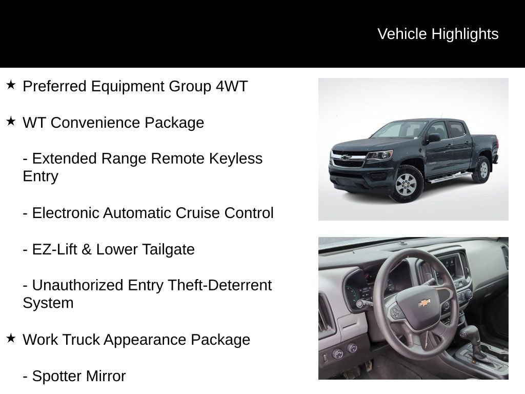 Used 2019 Chevrolet Colorado W/T w/ WT Convenience Package image 6