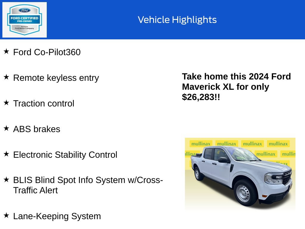 Certified 2024 Ford Maverick XL FWD image 18