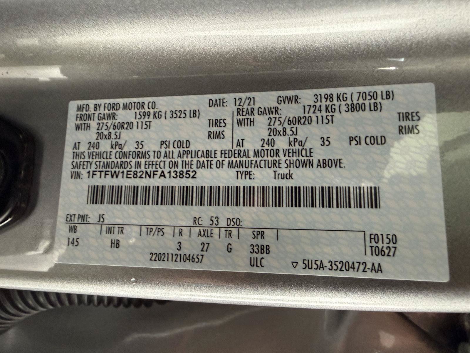 Certified 2022 Ford F150 Lariat w/ Equipment Group 502A High AWD/4WD image 38