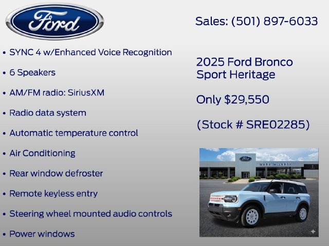 Certified 2025 Ford Bronco Sport Heritage w/ Convenience Package AWD/4WD image 13