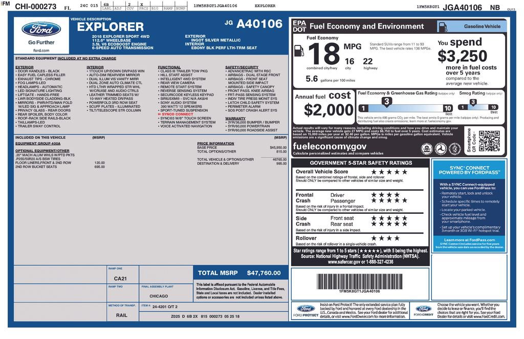 Certified 2018 Ford Explorer Sport AWD/4WD image 7